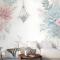 Pembe Mavi Yumuşak Çiçek Duvar Kağıdı 