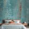 Teal Verdigris Yatak Odası Duvar Kağıdı