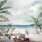 Tropikal Plaj Manzaralı Duvar Kağıdı 