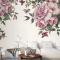 Vintage Pembe Çiçekli Sanat Duvar Kağıdı 