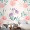 Suluboya Çiçek Motif Desenli Duvar Kağıdı 