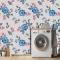 Suluboya Çiçek Desenli Tasarım Çamaşır Odası Duvar Kağıdı 