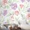Suluboya Çiçek Desenli Duvar Kağıdı 