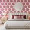 Kırmızı Beyaz Parlak Çiçek Desenli Duvar Kağıdı 3019