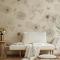 Krem Kahve Tonu Çiçek Desen Dokulu  Duvar Kağıdı 54064