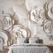 Güzel Beyaz Mermer Çiçek Yatak Odası Duvar Kağıdı