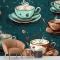 Çay Fincanlarının Desenleri Cafe Duvar Kağıdı