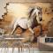 Duvarı Yıkıp Geçen At 3D Duvar Kağıdı