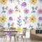 Pastel Renklerde Çiçek Desenli Duvar Kağıdı