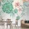 Nostaljik Yumuşak Yeşil Asma Çiçek Sanatı Duvar Kağıdı 