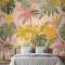 Suluboya Renkli Yaz Tropikal Yaprak Yatak Odası Duvar Kağıdı