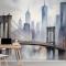 Suluboya Resim New York Şehri Manzara Duvar Kağıdı 