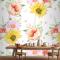 Çiçek Dikişsiz Desen Çiçek Açan Mutfak Duvar Kağıdı