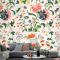 Vintage Çiçek Desenli Duvar Kağıdı 