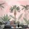 Suluboya Pembe Tropikal Çin Duvar Kağıdı 
