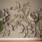 3D Kabartmalı Görünümlü Çimento Çiçek Ağacı Duvar Kağıdı