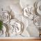 Güzel Beyaz Mermer Çiçek Yatak Odası Duvar Kağıdı