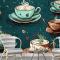 Çay Fincanlarının Desenleri Cafe Duvar Kağıdı
