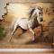 Duvarı Yıkıp Geçen At 3D Duvar Kağıdı
