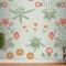 Çiçek Desenli Yeşil Duvar Kağıdı