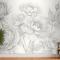 Gri Büyük Resimli Güller Yatak Odası Duvar Kağıdı