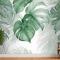 Açık Yeşil Tropikal Yapraklar Duvar Kağıdı