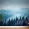 Puslu Orman Görünümü Duvar Kağıdı 
