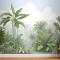 Tropikal Yağmur Ormanı Çizim Sanatı Duvar Kağıdı 