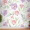 Suluboya Çiçek Desenli Duvar Kağıdı 