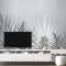 Siyah Beyaz Ince Yapraklar Duvar Kağıdı