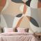 Boho Geometrik Soyut Sanat Yatak Odası Duvar Kağıdı