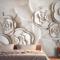 Güzel Beyaz Mermer Çiçek Yatak Odası Duvar Kağıdı