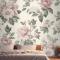 Krem & Pembe Gül Vintage Çiçek Yatak Odası Duvar Kağıdı