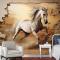 Duvarı Yıkıp Geçen At 3D Duvar Kağıdı