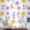 Pastel Renklerde Çiçek Desenli Duvar Kağıdı
