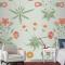 Çiçek Desenli Yeşil Duvar Kağıdı