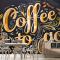 Girdaplar Ve Uyumlu Fincan Tasarımı Cafe Duvar Kağıdı