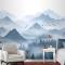 Sisli Orman Duvar Kağıdı  Ile Tek Renkli Dağ Manzarası