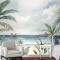 Tropikal Plaj Manzaralı Duvar Kağıdı 