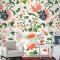 Vintage Çiçek Desenli Duvar Kağıdı 