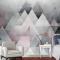 Suluboya Geometrik Üçgen Desen Duvar Kağıdı