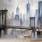 Suluboya Resim New York Şehri Manzara Duvar Kağıdı 