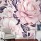 Suluboya Pembe Çiçek Desenli Duvar Kağıdı