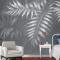 Beyaz Tropikal Yapraklı Duvar Kağıdı 