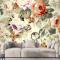 Çiçekler Tekrar Desen Tasarım Duvar Kağıdı