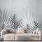 Siyah Beyaz Ince Yapraklar Duvar Kağıdı