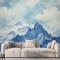 Akrilik Mavi Dağ Manzarası Duvar Kağıdı Duvar
