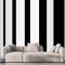 Beyaz Siyah Çizgili Desen Tasarım Duvar Kağıdı