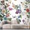Botanik Çiçekler Kuşlar Duvar Kağıdı  Ile Çiçekli