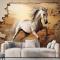 Duvarı Yıkıp Geçen At 3D Duvar Kağıdı